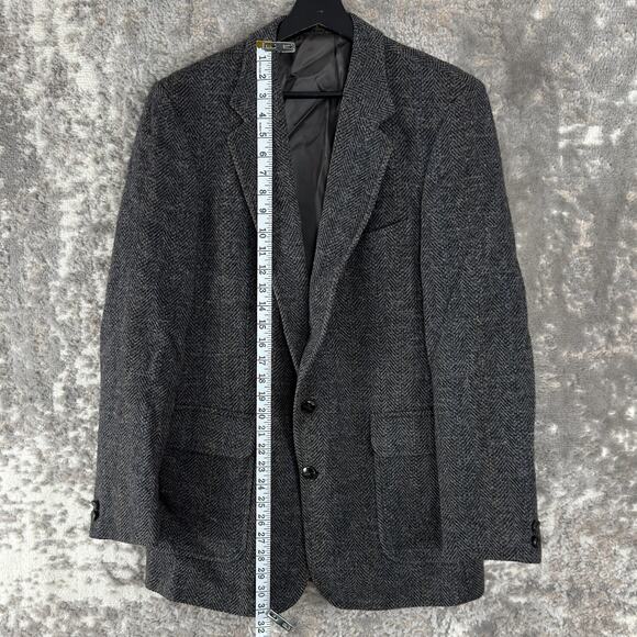 Woodmere Sz 41L Wool Career Notched Blazer Jacket Gray Long Sleeve Button Lined - Picture 2 of 10